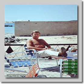Saudi Hadj March 1972 - Ian at the creek waiting for the boat trip